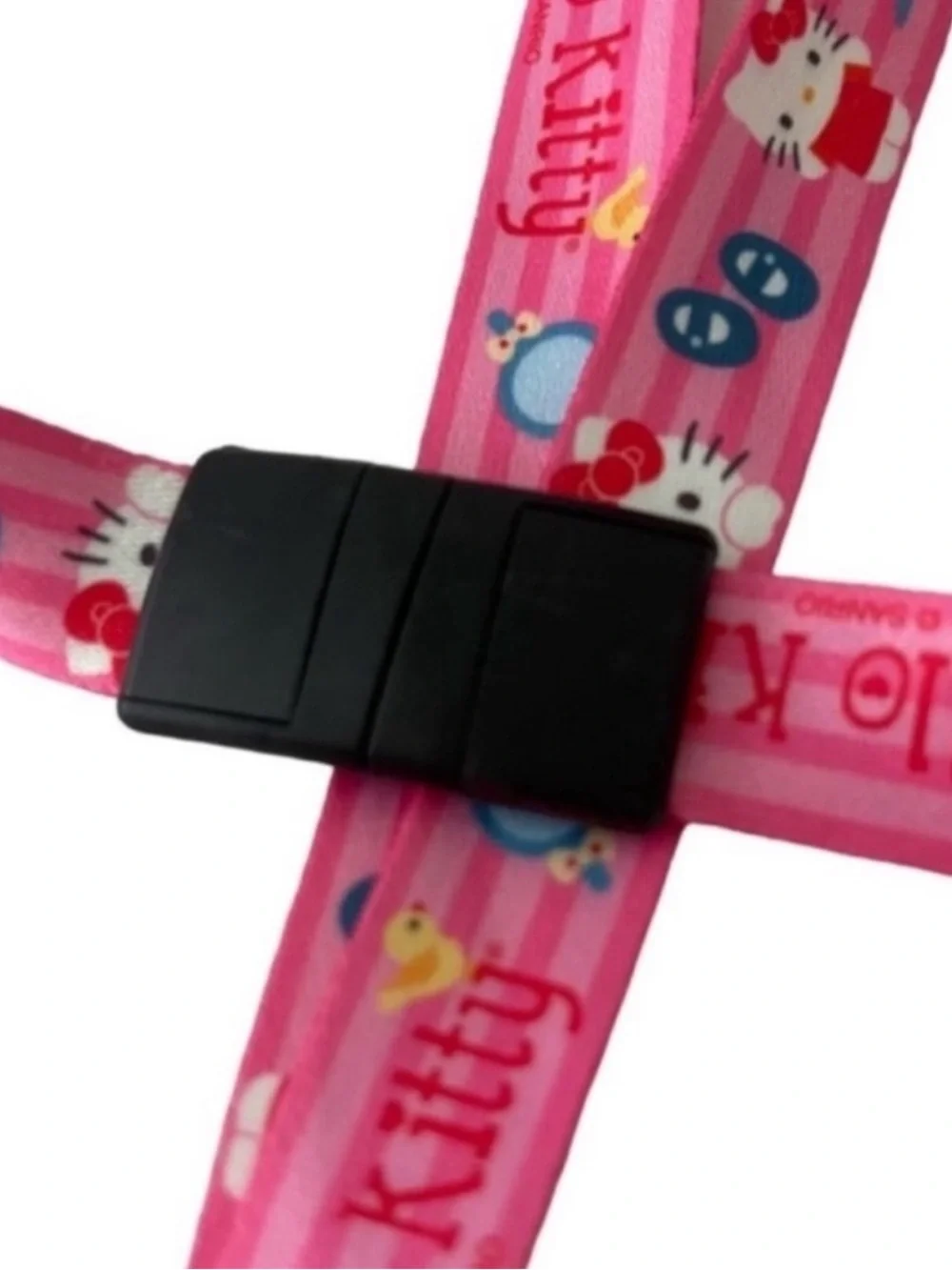 Hello Kitty Lanyard Key Card Holder Easy Snap Clasp Pink Multi